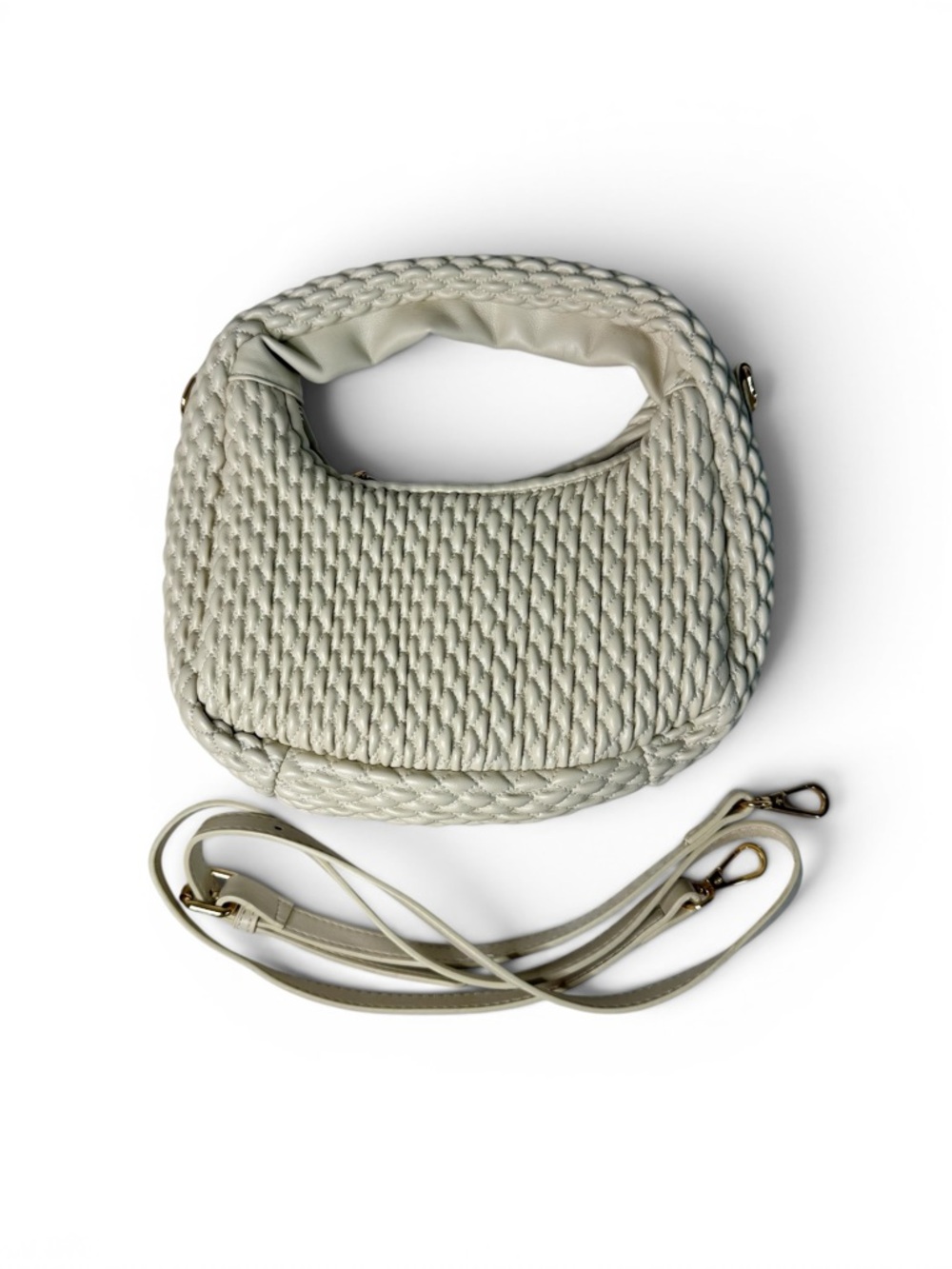 Sincerely Jules Cream Woven Bag with Detachable Strap